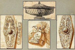 Trois Etudes De Trophees Et Un Vase Antique by Esprit Antoine Gibelin