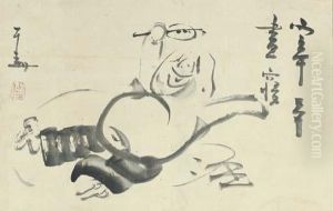 Hotei Yawning by Sengai Gibon
