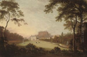 A View Of Lauriston House And Its Gardens, With Edinburgh Castlebeyond by Patrick Gibson