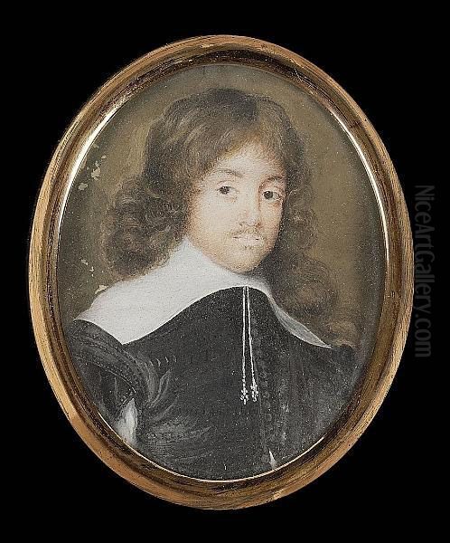 A Gentleman, Called James Graham, 5th Earl Of Montrose (1612-50), Wearing Black Doublet, The Sleeve Slashed To Reveal White And Wide White Lawn Collar With Tassels - view 1