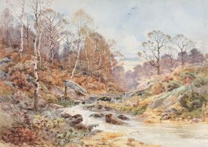 Torrent Pres Des Bouleaux by Theophile (Francois Theophile Etienne) Gide