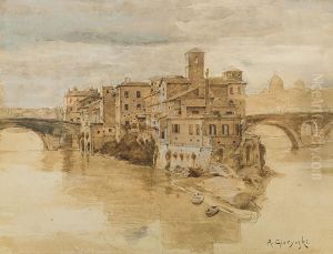 Rome. Isola Tiberina by Aleksander Gierymski