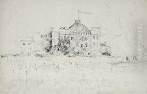 Blick Auf Schlos Possenhofen Am Starnberger See by Max Eduard Giese