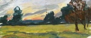 Landschaft Bei Dammerung by Max Eduard Giese