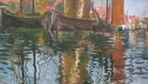 Segelboote Im Hafen by Max Eduard Giese