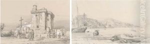 Un Porto Nel Baia Di Napoli; Un Castello by Achille Gigante