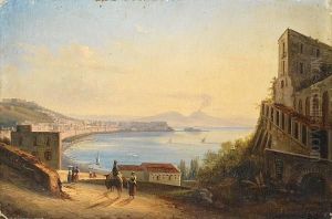 View Of Naples From Posillipo by Ercole Gigante