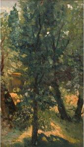 Scorcio Con Alberi by Eugenio Gignous