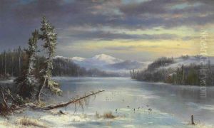 Snowy Landscape by Marie-Regis-Francois Gignoux