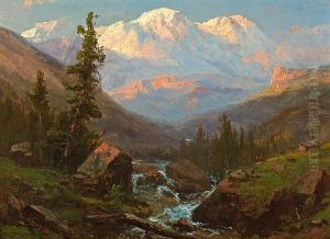 View Of The Alps by Marie-Regis-Francois Gignoux