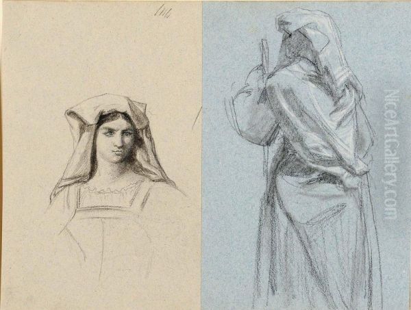 Etude De Jeune Femme Italienne Et Etude De Femme Italienne De Dos - view 1