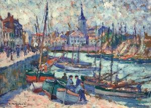 ''la Chaume Dans Le Lointain'' by Clarence Montfort Gihon