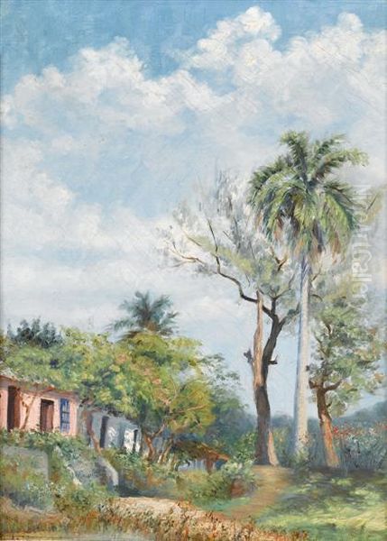Cuban Landscape With Palms - view 1