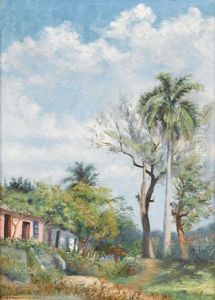 Cuban Landscape With Palms by Juan Gil Garca