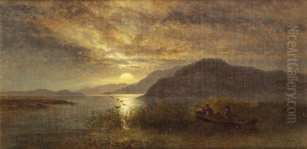 'duck Shooting, Moon Rise On Loch Maree' - view 1