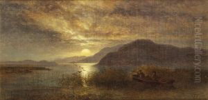 'duck Shooting, Moon Rise On Loch Maree'