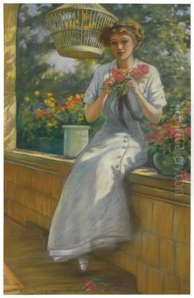 Frances Aranging Flowers. - view 1