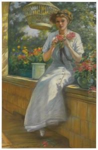 Frances Aranging Flowers. Frances Aranging Flowers.