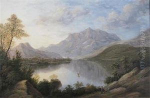 View Of The Upper End Of The Lake Of Killarney, Ireland by Joseph Francis Gilbert