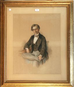 Portrait Of A Young Man Seated In A Chair by Josiah Gilbert