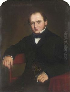 Portrait Of A Gentleman, Seated Half-length, In A Black Coat Andwaistcoat