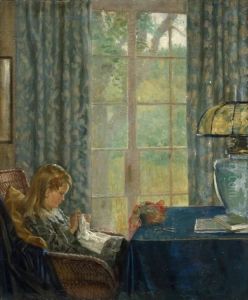Nellie Sewing by William Wallace Gilchrist