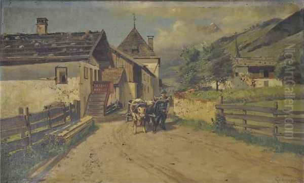 Dorfstrase Mitbauer Und Ochsengespann - view 1