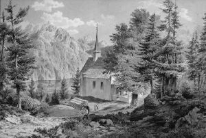 Gildemeister, K. "kapelle Am See ". Aquarell. Sign. Und Dat. 1867. Min. Fleckig. Ba: 26 X 38,5 Cm. Rahmen by Max Gildemeister
