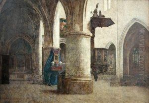 Interior Of Sarlat Cathedral by Maundrell Charles Gilder