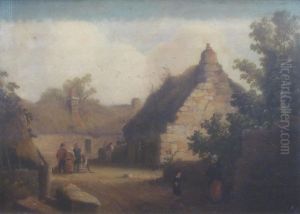 Old Cottages Near Tranent by James William Giles