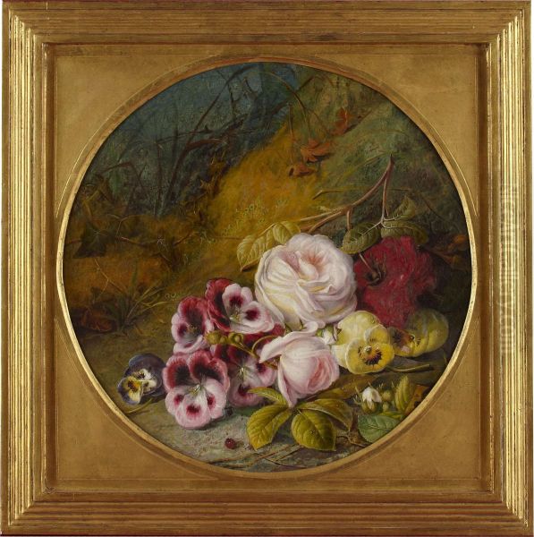 A Still Life Of Assorted Flowers On A Mossy Bank - view 1