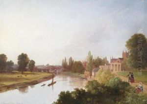 The River Wye At Hereford by Edmund Gill