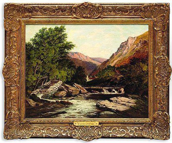 Angler In A Rocky River Landscape - view 1