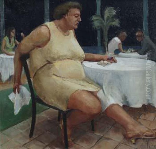 Seated Lady InRestaurant - view 1