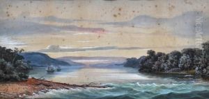Harbour Inlet With Moored Sailing Boats by Samuel Thomas Gill