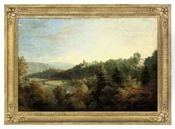 An Extensive River Landscape With Buildings Beyond - view 1