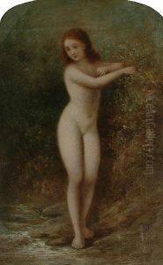 A Nude By A Stream by William Gill