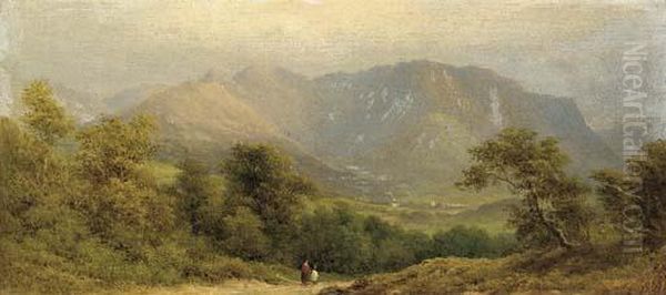 Figures In A Mountainous Landscape - view 1