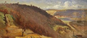 Landschaft Bei Cosmannsdorf Nahe Dresden.