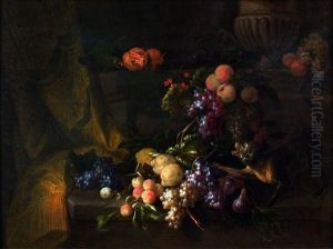 Nature Morte Aux Raisins, Singe Et Perroquet