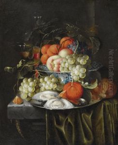 Still Life With Fruitand Oysters On A Marble Plinth Still Life With Fruitand Oysters On A Marble Plinth