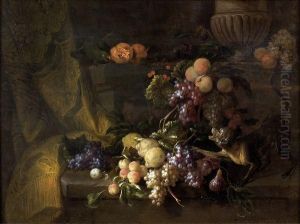 Nature Morte Aux Raisins, Singe Et Perroquet