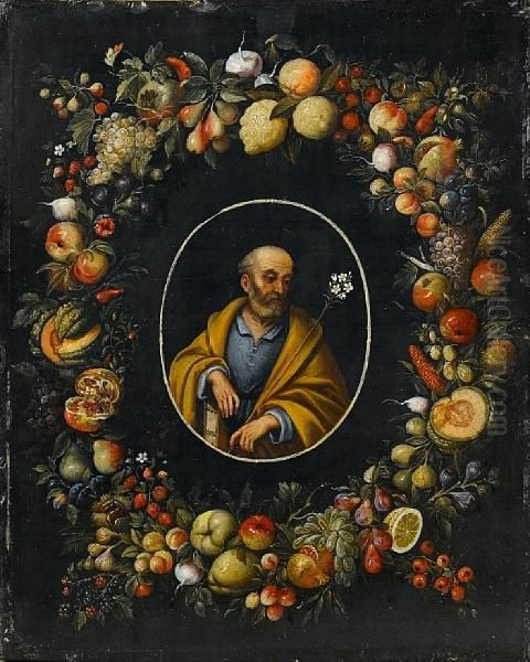 Saint Joseph Within A Garland Of Fruit - view 1