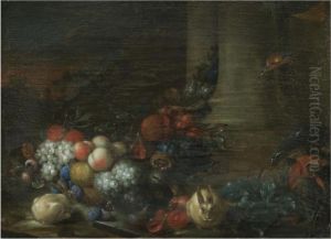 A Still Life With Peaches by Peter Mathys Gillemans