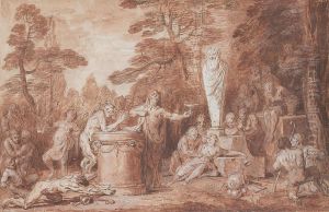 Celebration En L'honneur Du Dieu Pan by Claude Gillot