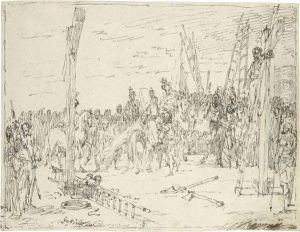 The Arrival Of Christ At Golgotha by Claude Gillot