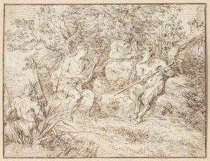 Apollon Et Marsyas Devant Le Roi Midas by Claude Gillot