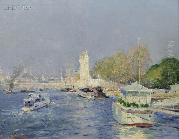 View Of Boats Along The Seine - view 1