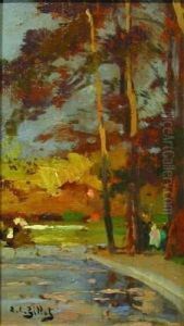 Bord De Lac by Eugne-Louis Gillot