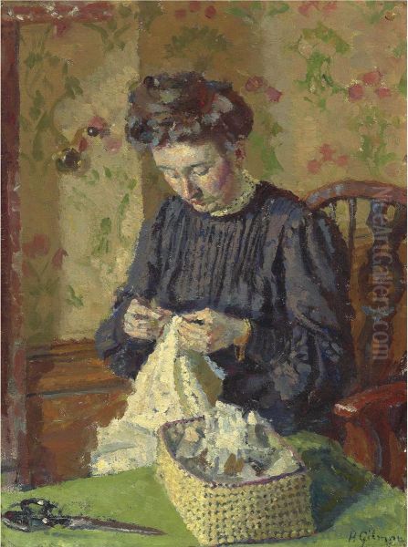 Woman Sewing - view 1